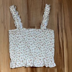 Floral slightly cropped tank